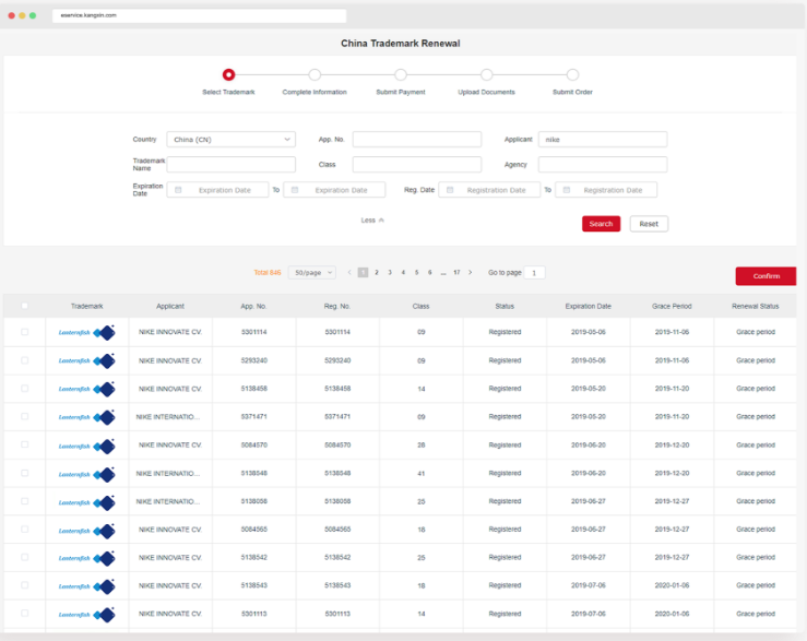 screenshot of Kangxin IP Platform